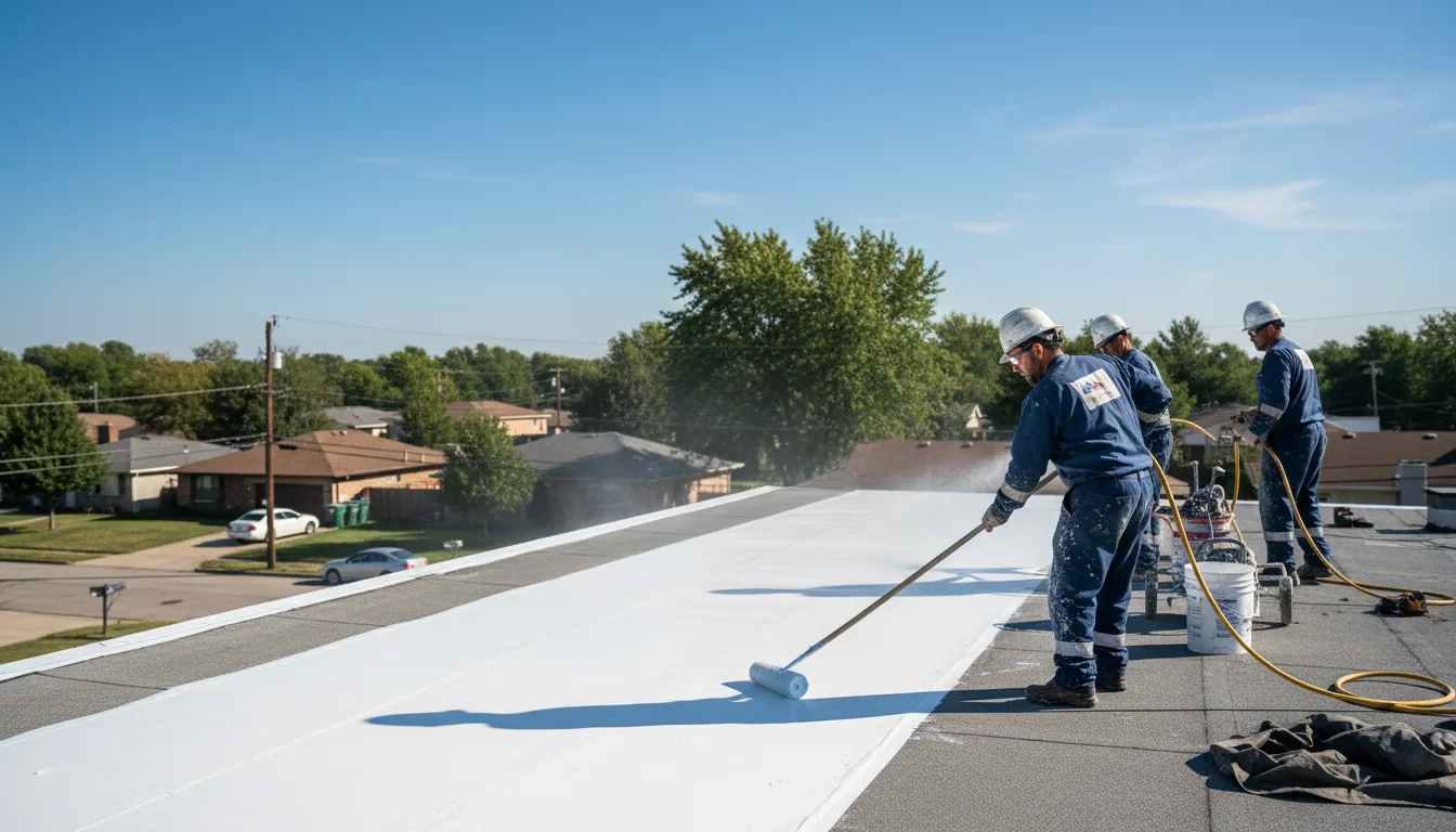 Commercial roof coating in Dover, IL near me
